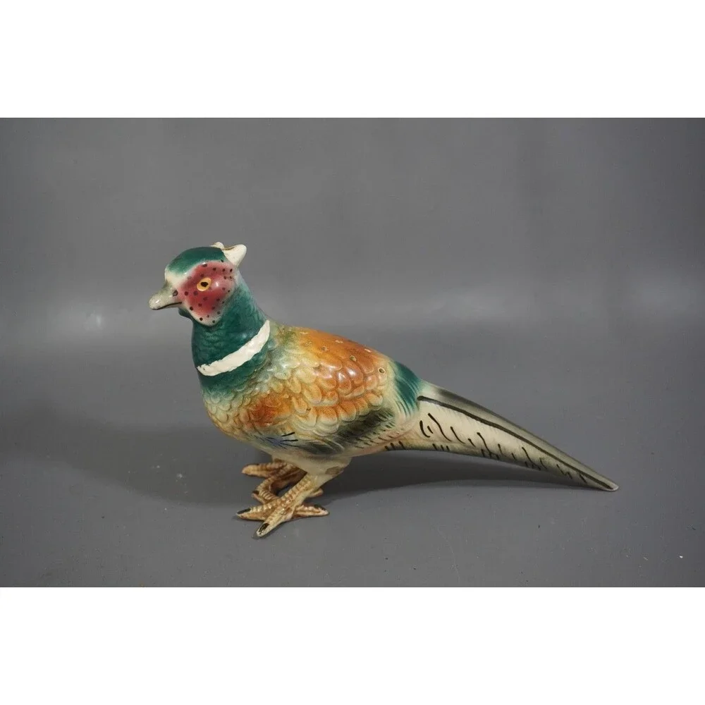 Vintage Ceramic Pheasant Bird Flower Frog Flower Arranger Made In Japan MCM